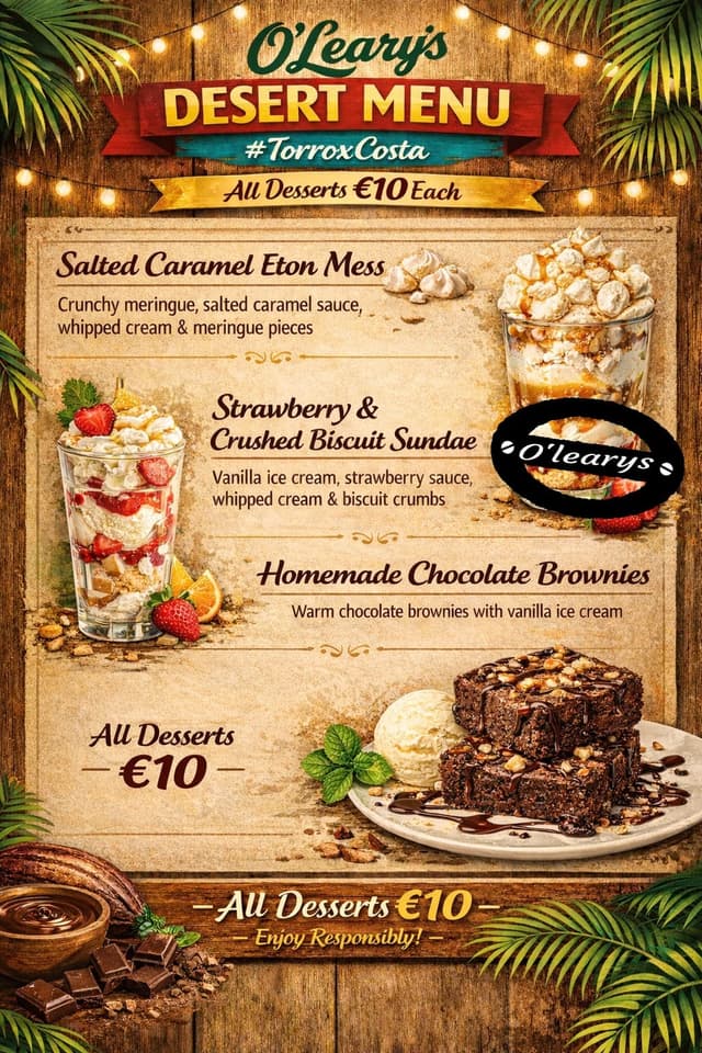 Desert Menu